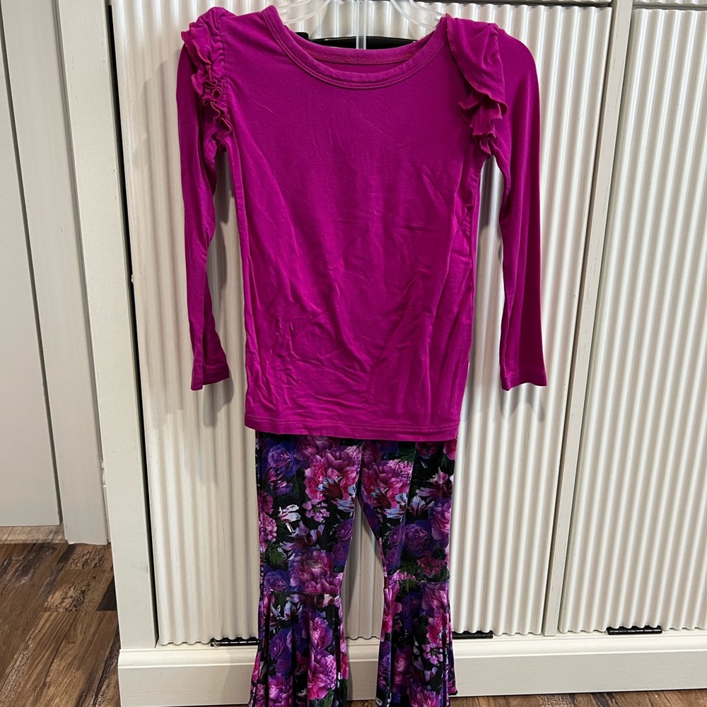 Kids Floral Matching Set - Pink and Purple